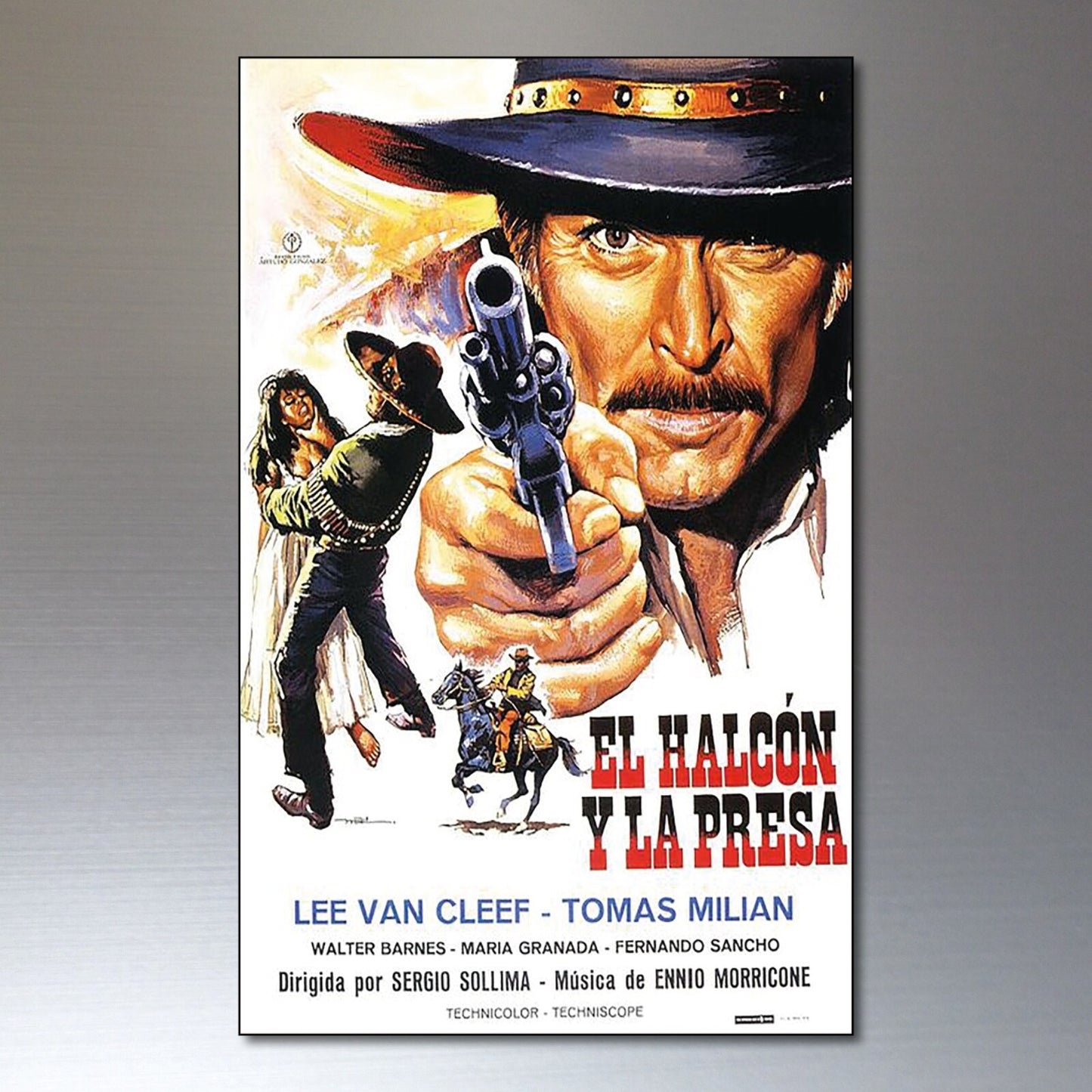Set of 8 Western vintage spaghetti western film poster fridge magnets featuring classic western movie scenes and artwork.