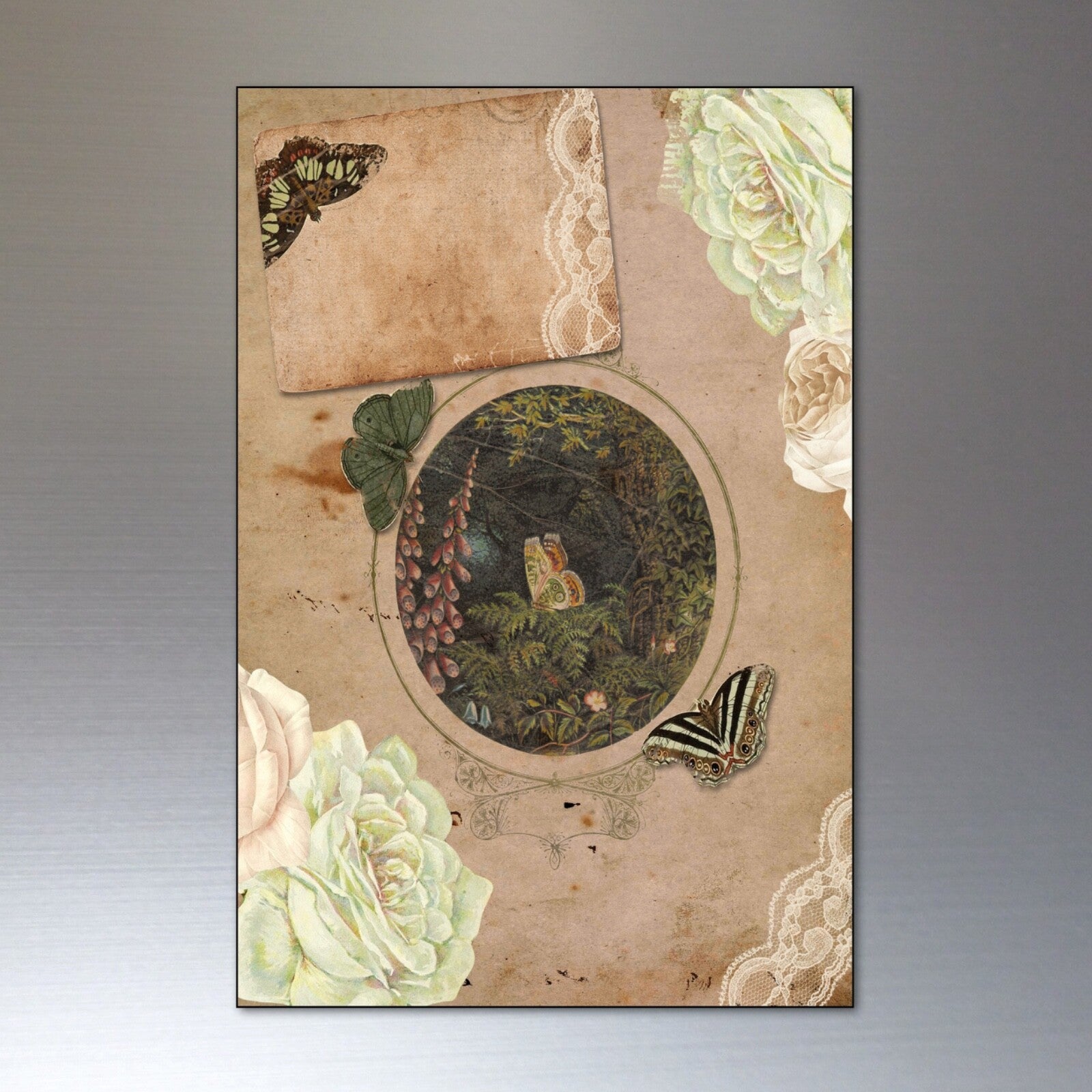 Vintage Victorian mystic design pagan life fridge magnets set featuring intricate, decorative magnetic images for home decor.
