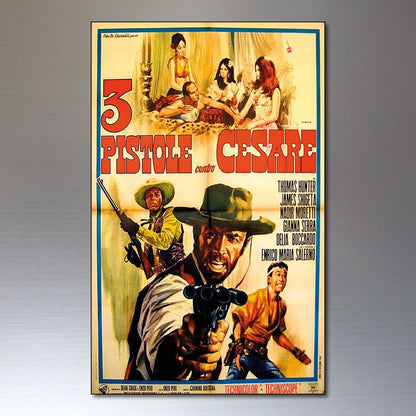 Set of 8 vintage Western spaghetti western film poster fridge magnets, featuring classic western movie designs and artwork.