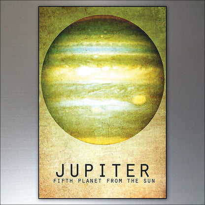 Set of 8 unbranded fridge magnets featuring astronomical space charts, stars, solar system planets, and celestial designs.