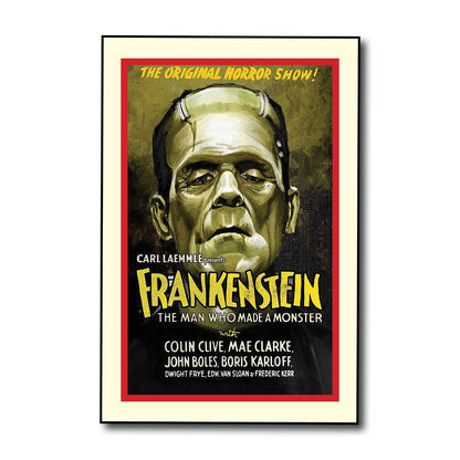Set of 8 vintage Hammer Horror movie poster fridge magnets featuring iconic horror film artwork and classic design elements.