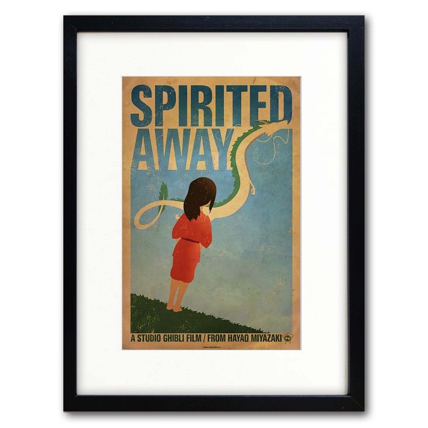 Studio Ghibli Spirited Away castle poster on high gloss A3 paper by Bubbadoodoo, featuring colorful film-inspired artwork.