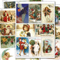 Bubbadoodoo vintage Christmas label craft making self-adhesive A4 sticker sheets with holiday-themed designs and colorful labels.