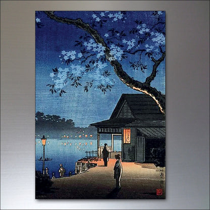 Set of vintage Japanese ukiyo-e art wood block fridge magnets featuring traditional ukiyo-e designs and vibrant colors.