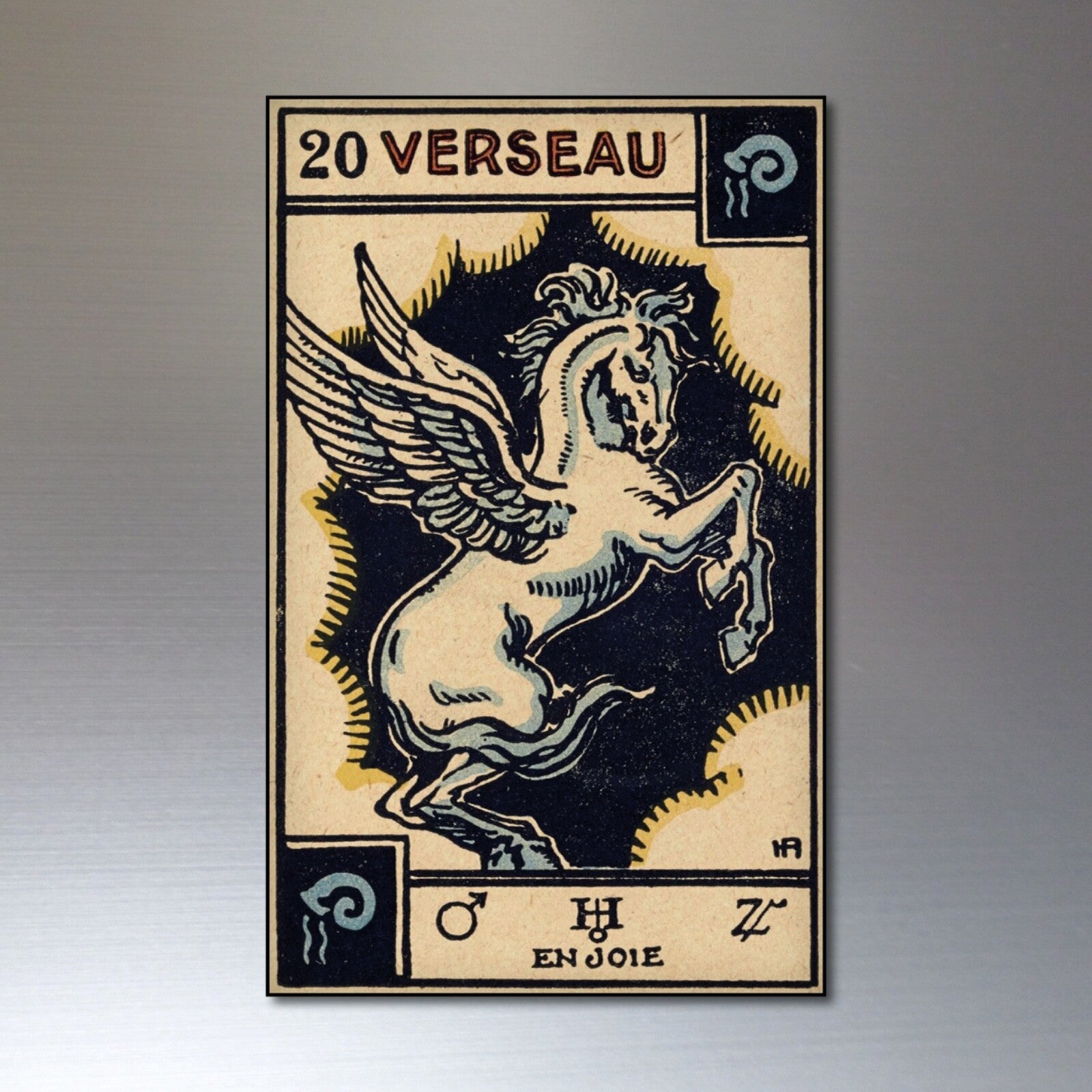 Set of 8 vintage tarot fridge magnets featuring retro tarot card designs, ideal for decorating your kitchen or fridge.
