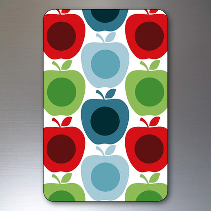 Set of 8 floral retro mid-century style fridge magnets with rounded corners by Bubbadoodoo, featuring colorful vintage-inspired prints.