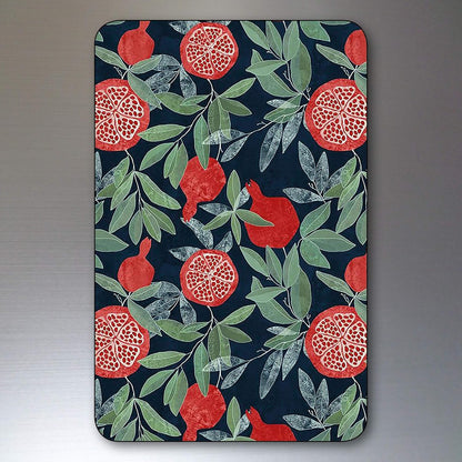 Set of 8 Bubbadoodoo floral retro mid-century fridge magnets with rounded corners, featuring colorful vintage-inspired floral prints.
