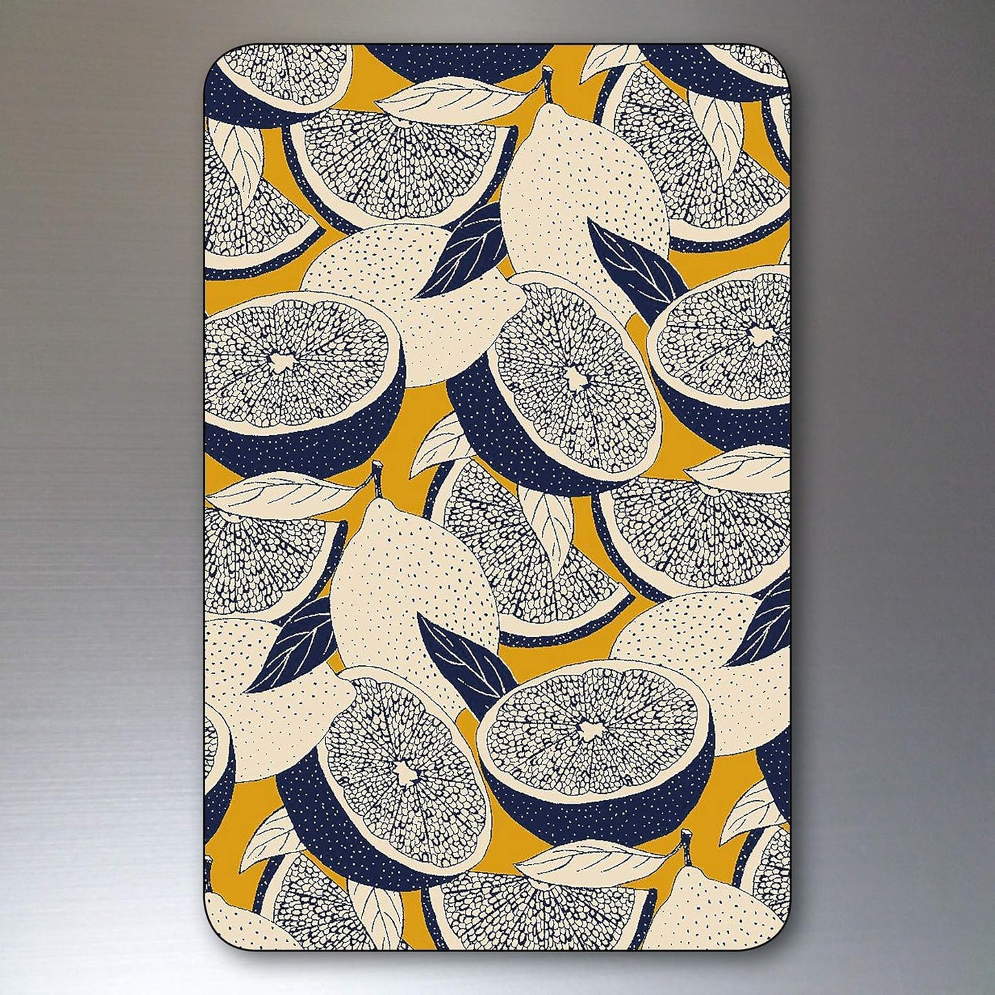 Set of 8 floral retro mid-century fridge magnets with rounded corners from Bubbadoodoo, featuring colorful vintage-inspired floral designs.