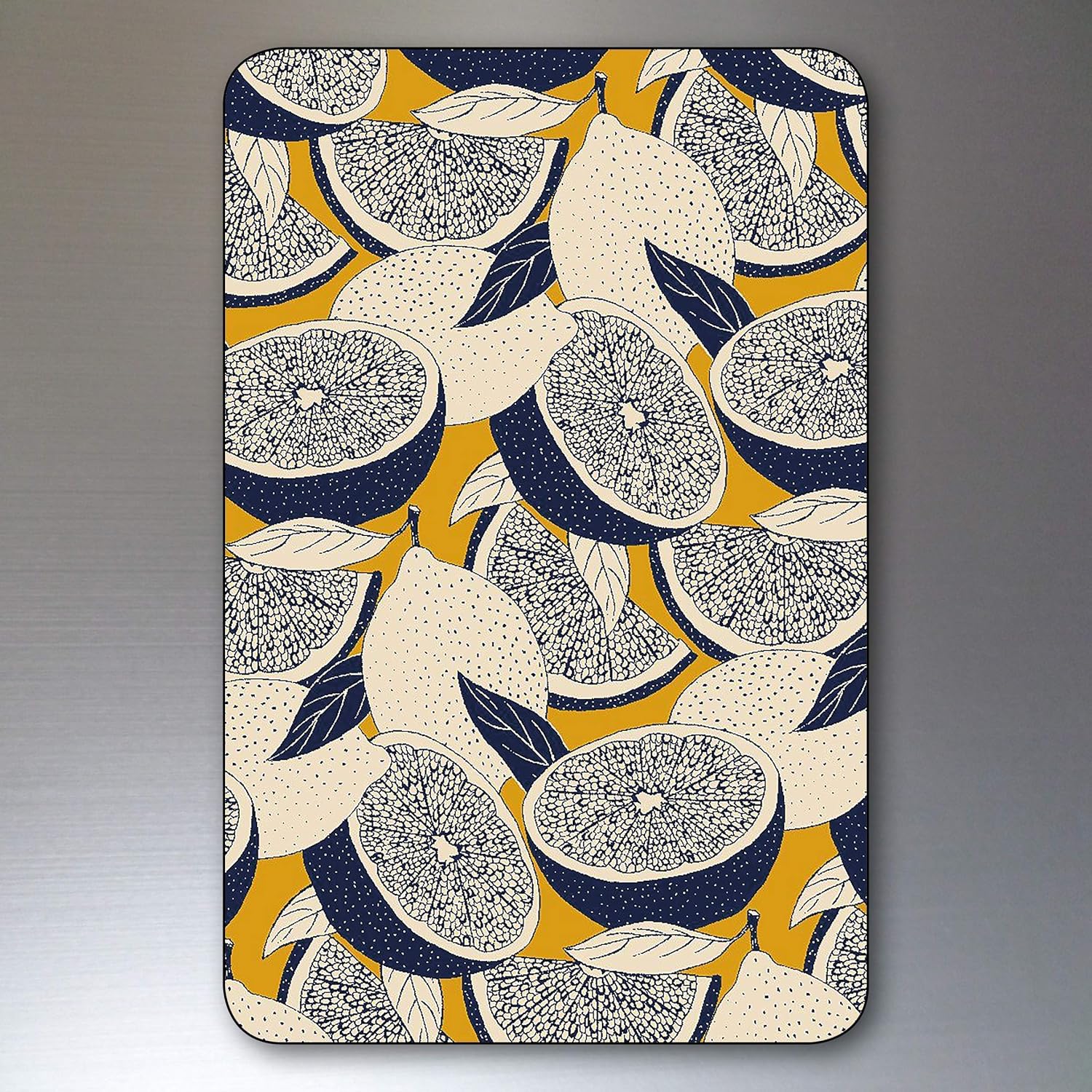 Set of 8 floral retro mid-century fridge magnets with rounded corners from Bubbadoodoo, featuring colorful vintage-inspired floral designs.