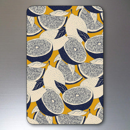 Set of 8 floral retro mid-century fridge magnets with rounded corners from Bubbadoodoo, featuring colorful vintage-inspired floral designs.