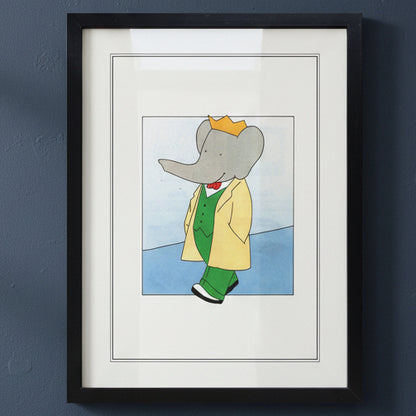 Babar the Elephant A3 Luxury Satin Art Print | Classic Children's Illustration | No.4