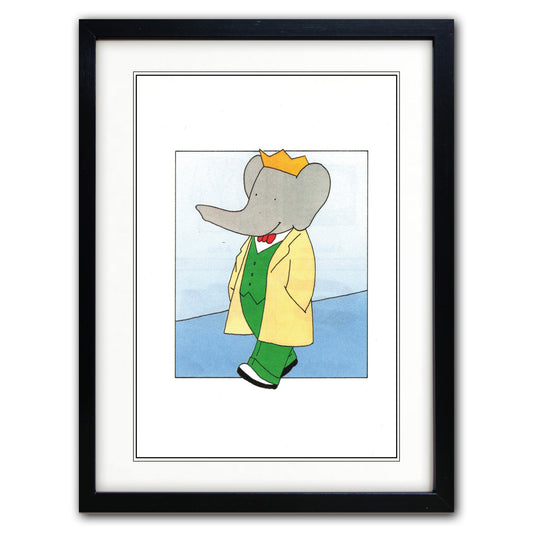 Babar the Elephant A3 Luxury Satin Art Print | Classic Children's Illustration | No.4