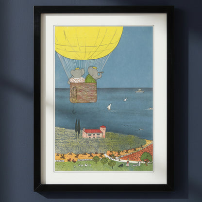 Babar the Elephant A3 Luxury Satin Art Print | Classic Children's Illustration | No.2