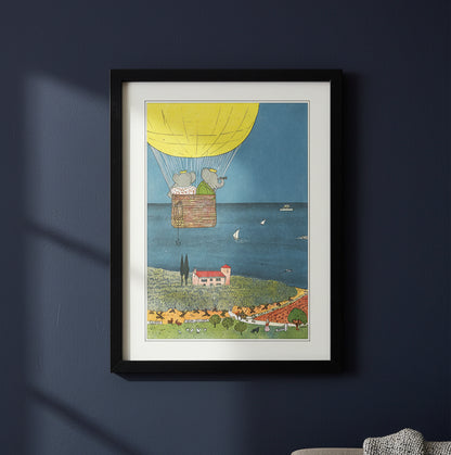 Babar the Elephant A3 Luxury Satin Art Print | Classic Children's Illustration | No.2