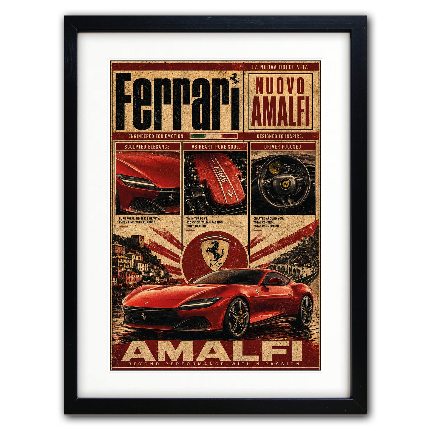 Auto Motor Classic Design Print | A3 Satin Luxury Paper | No.7