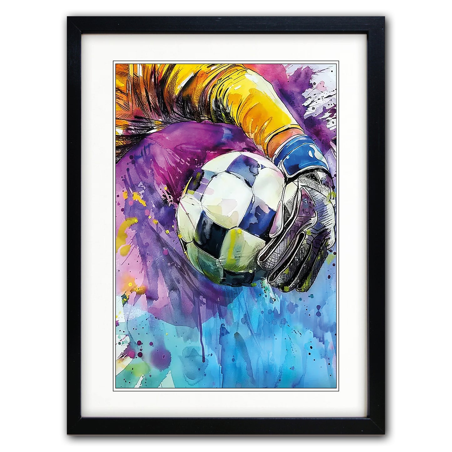 World Cup Football Water Colour Painting Art Prints | A3 Satin | No.8