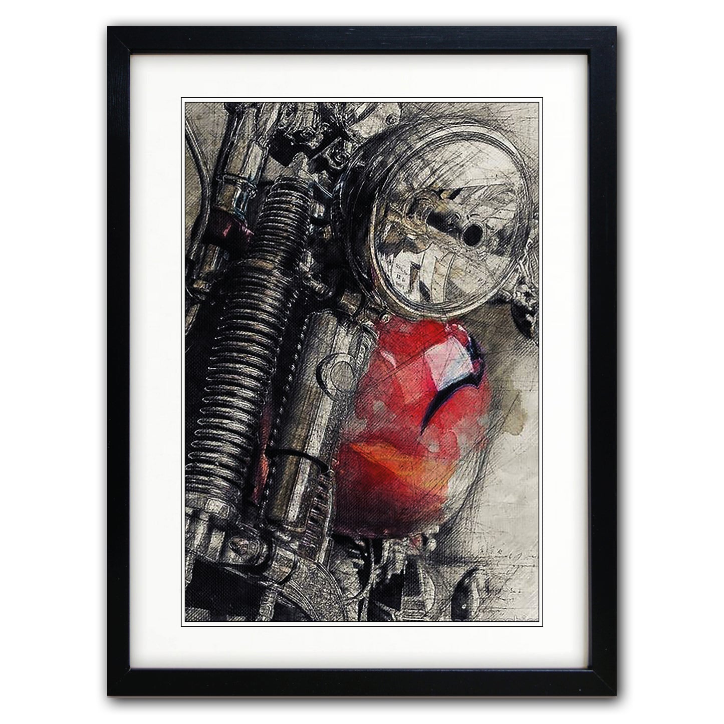 Vintage Motorbike Illustrated | A3 Art Print | No.8
