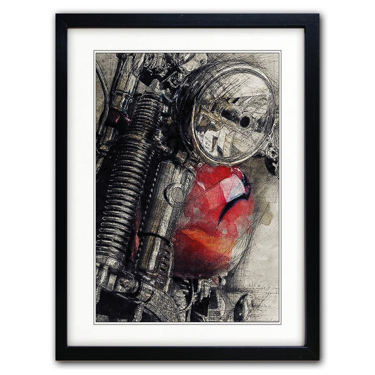 Vintage Motorbike Illustrated | A3 Art Print | No.8