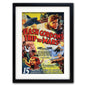 Vintage Flash Gordon movie poster print by Bubbadoodoo featuring classic artwork in a black frame.