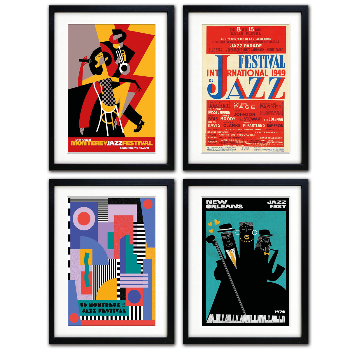 Vintage Jazz Festival Promotion Poster Prints Collection of 4 | A3 Luxury Satin | No.2