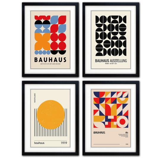 Bauhaus Vintage Exhibition | Art Print | A3 Luxury Satin | Collection of 4 | No.1