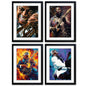 Blues, Jazz & Soul Music Icons Painting Prints | Set of 4 Prints | Series No.1