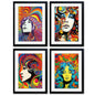 Psychedelic Retro 1960s Kaleidoscope Fashion | Collection of 4 Prints