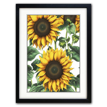 Vintage Sunflower Painting | A3 Satin Print | No.8