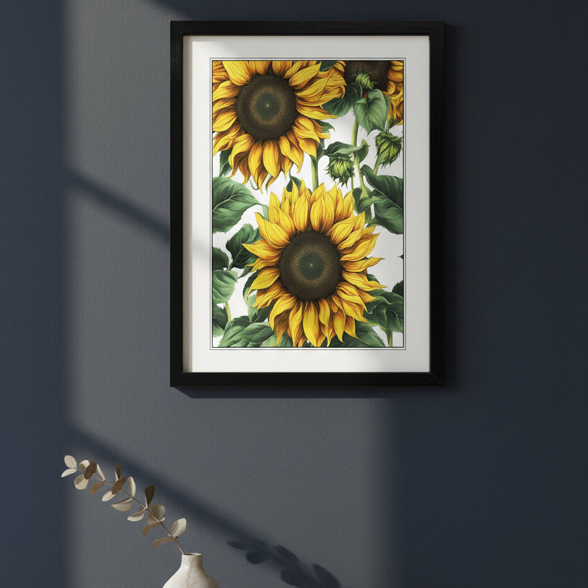Vintage Sunflower Painting | A3 Satin Print | No.8