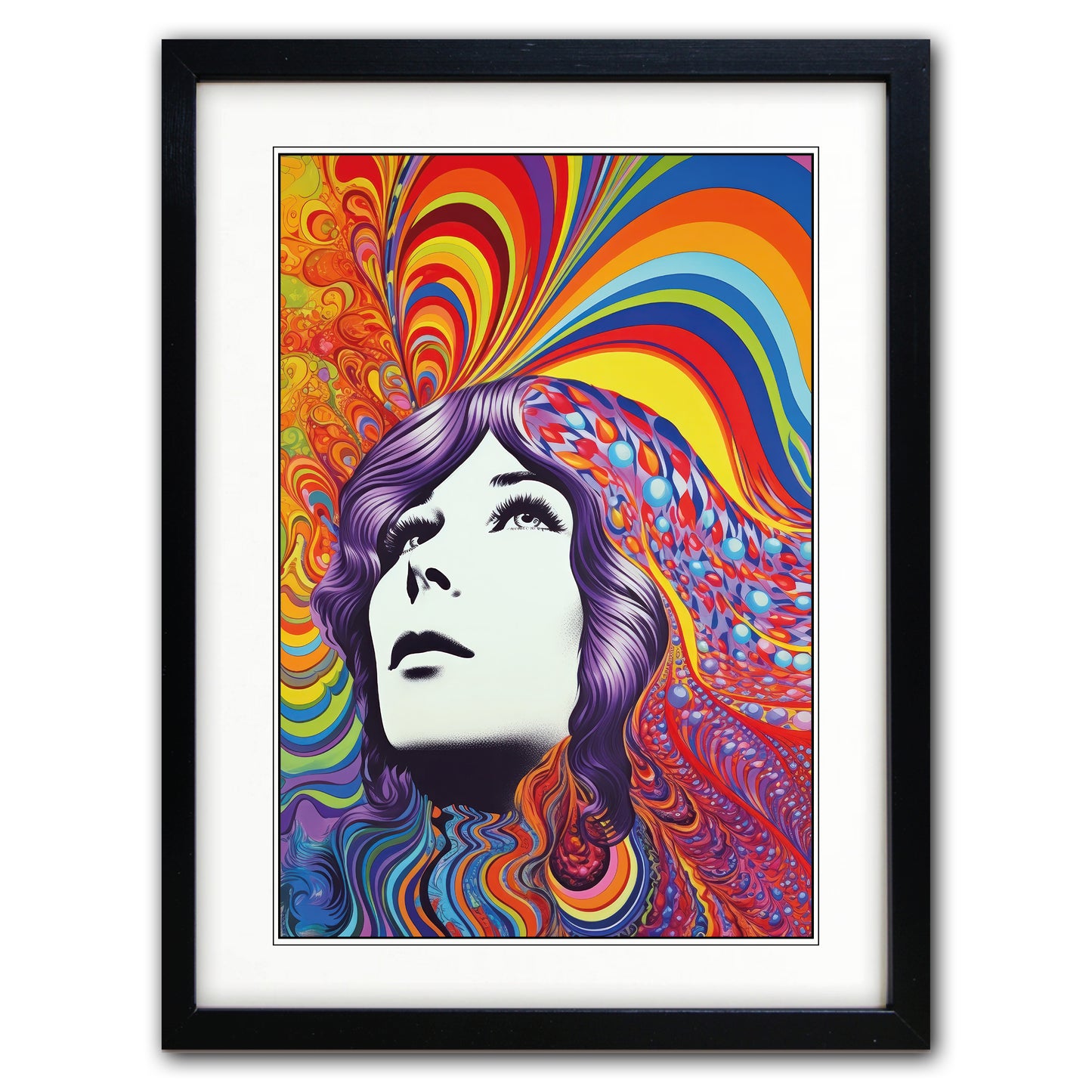 Psychedelic Retro 1960s Kaleidoscope Fashion | Collection of 4 Prints