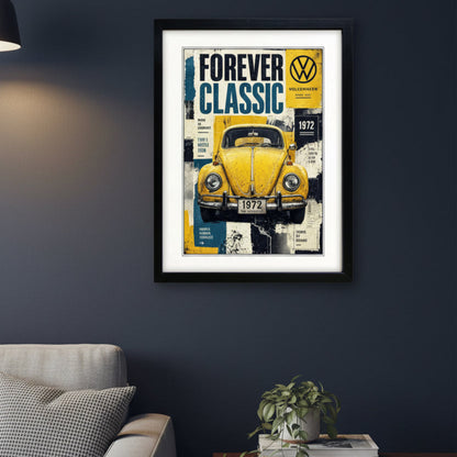 Auto Motor Classic Design Print | VW Beetle| A3 Satin Luxury Paper | No.1