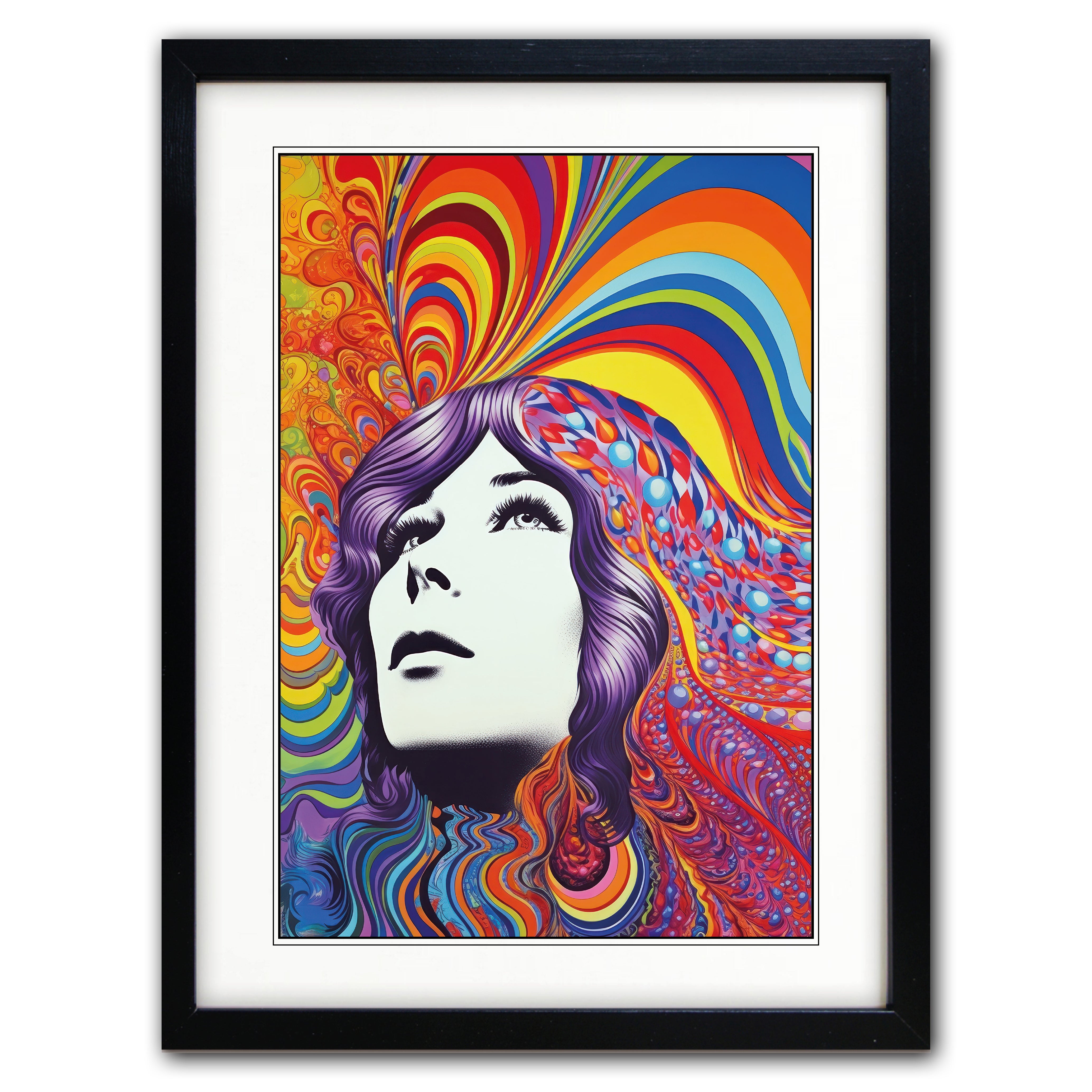 Psychedelic Retro 1960s Kaleidoscope Fashion Satin Print | Bubbadoodoo