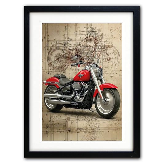 Vintage Motorbike Illustrated | A3 Art Print | No.2