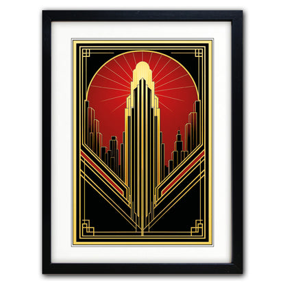 Art Deco Stylised City Scape Print | A3 Luxury Satin Paper | No.3