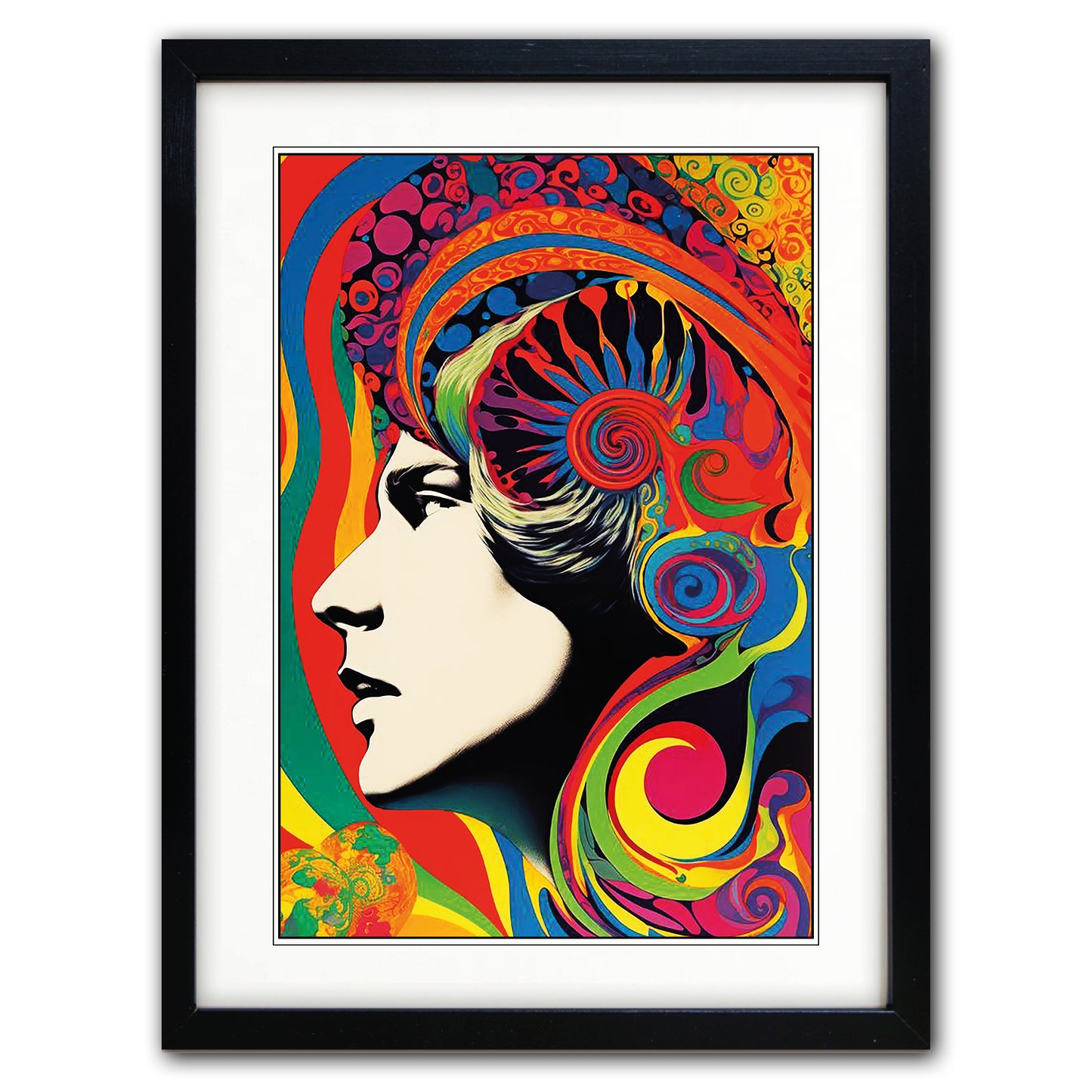 Psychedelic Retro 1960s Kaleidoscope Fashion A3 Print | Satin | No.03