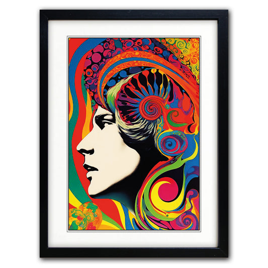 Psychedelic Retro 1960s Kaleidoscope Fashion A3 Print | Satin | No.03