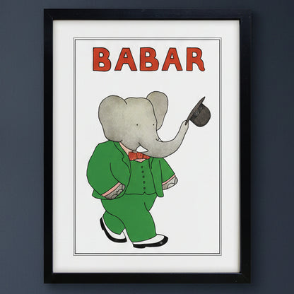 Babar the Elephant A3 Luxury Satin Art Print | Classic Children's Illustration | No.3