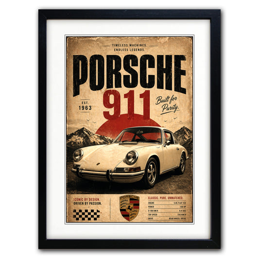 Auto Motor Classic Design Print | A3 Satin Luxury Paper | No.4