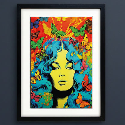 Retro 1960s Kaleidoscope Fashion A3 Print | Satin | No.4