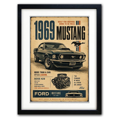 Auto Motor Classic Design Collection of 4 Prints | A3 Satin Luxury Paper | No.1