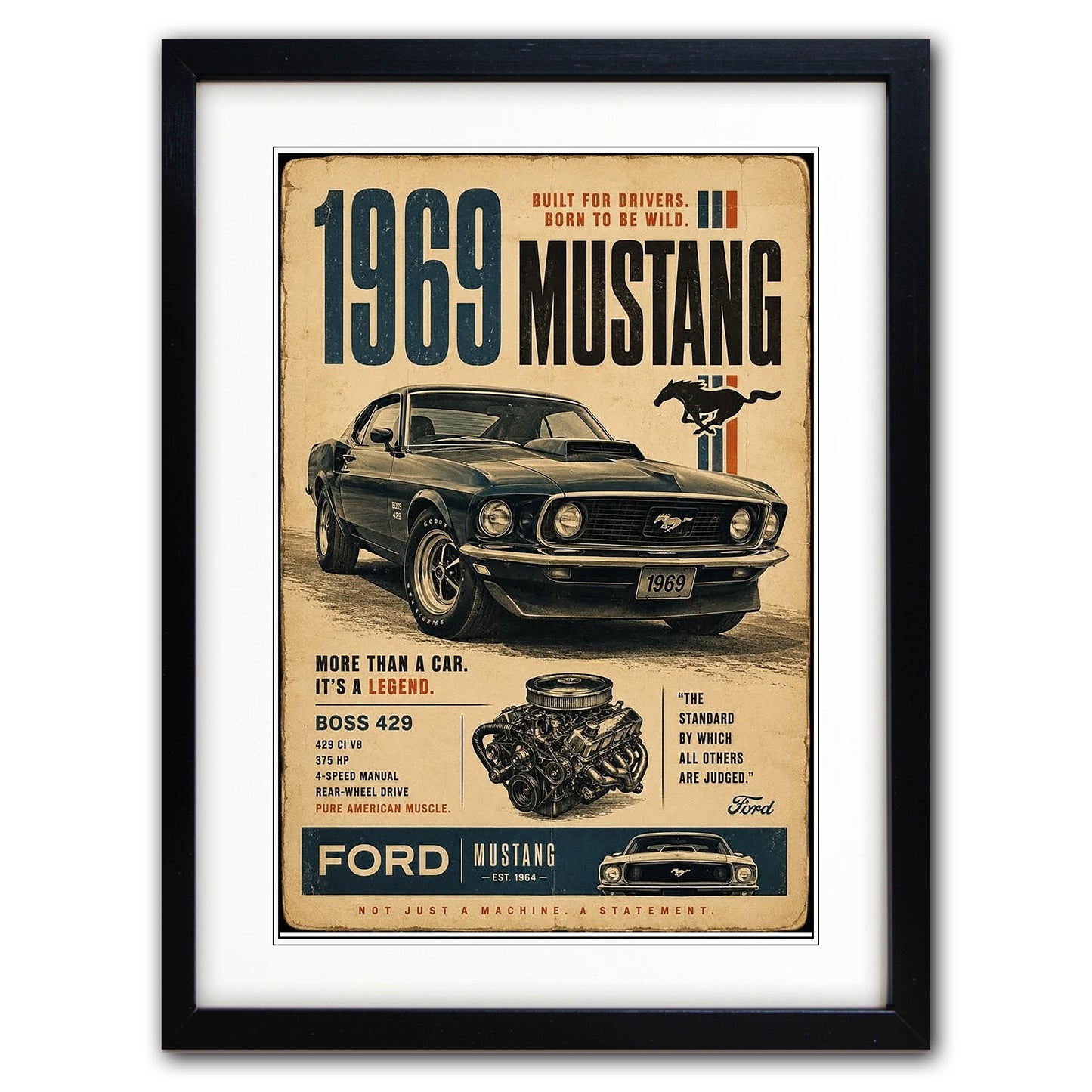 Auto Motor Classic Design Print | A3 Satin Luxury Paper | No.5
