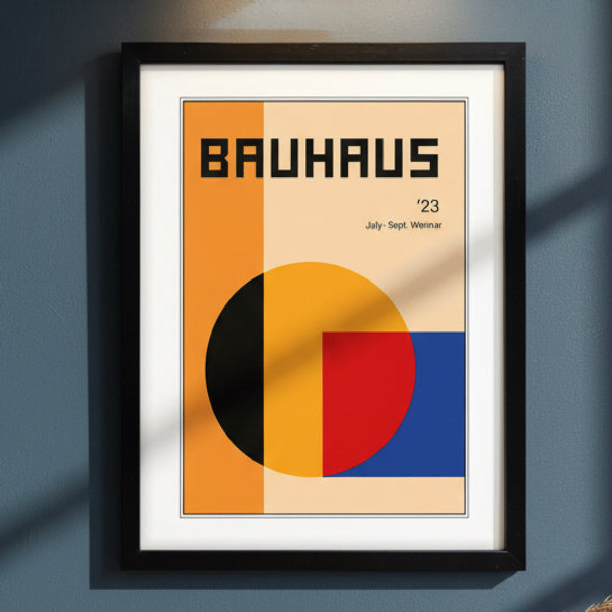 Bauhaus print in black frame with white Matt mount 
