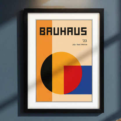 Bauhaus print in black frame with white Matt mount 