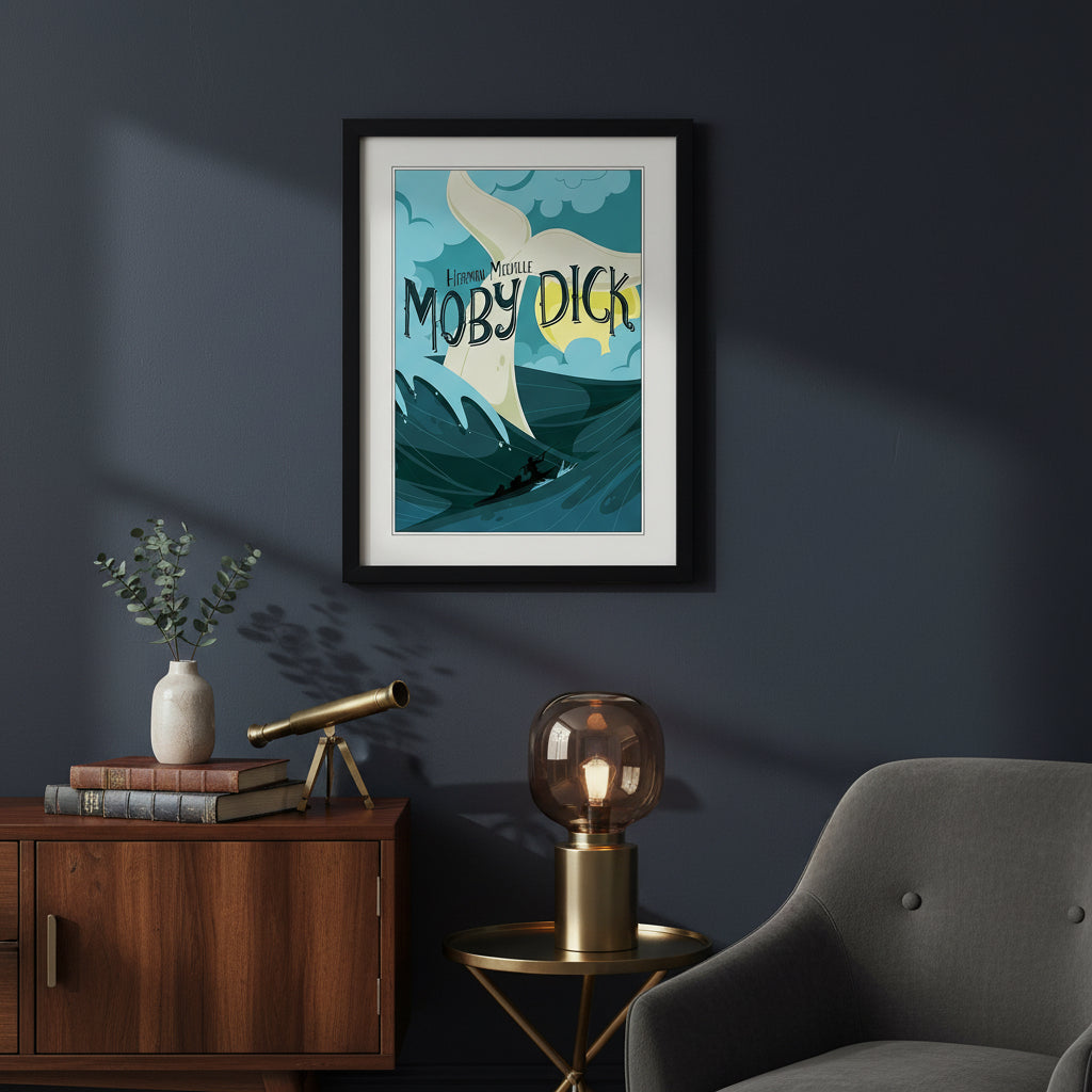 Classic Book Cover Design Print | Moby Dick | A3 Satin | No.5