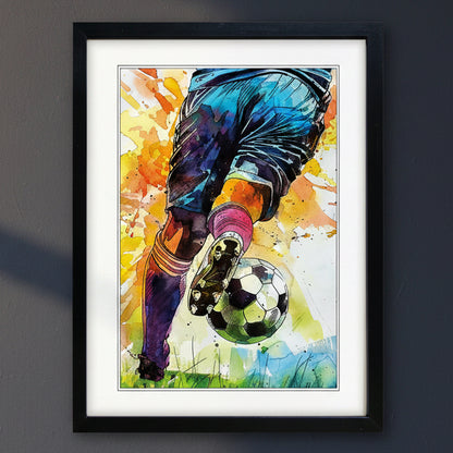 Football Water Colour Painting Art Prints | A3 Satin | No.5