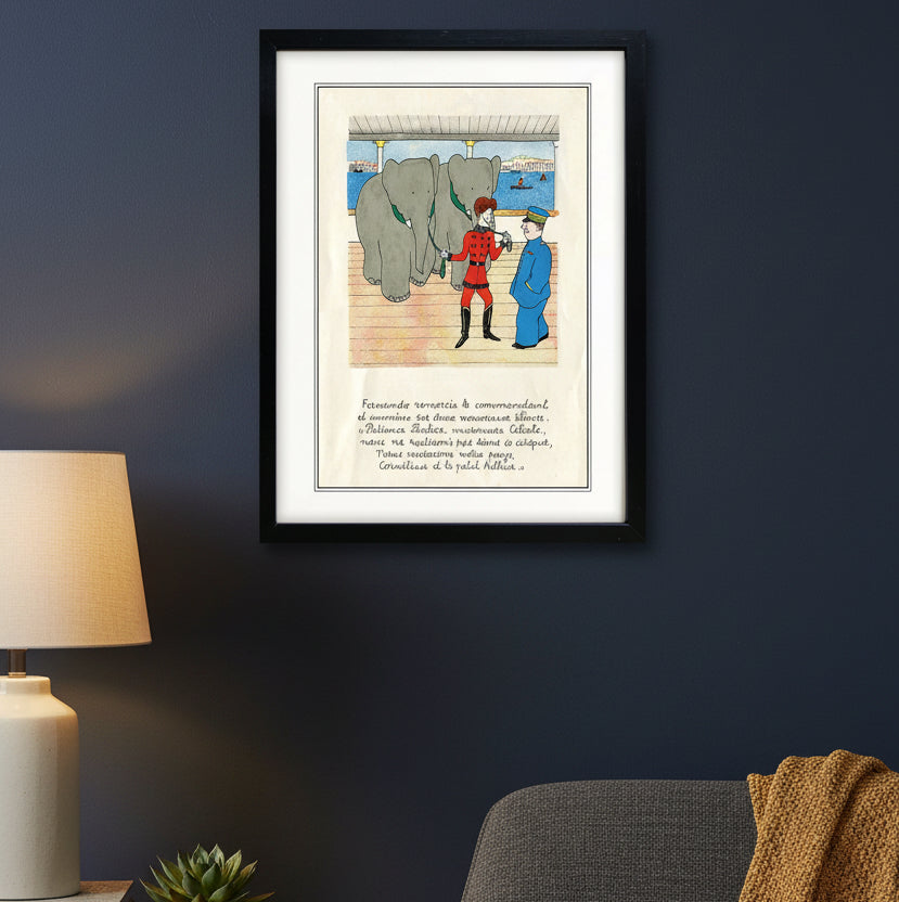 Babar the Elephant Satin Art Print | Children's Illustration | No.5