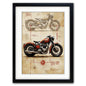 Vintage Motorbike Illustrated | A3 Art Print | No.6