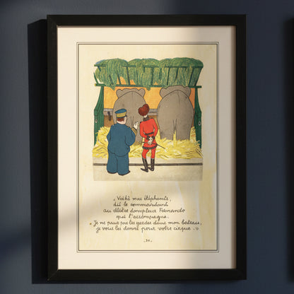 Babar the Elephant A3 Luxury Satin Art Print | Classic Children's Illustration | No.6