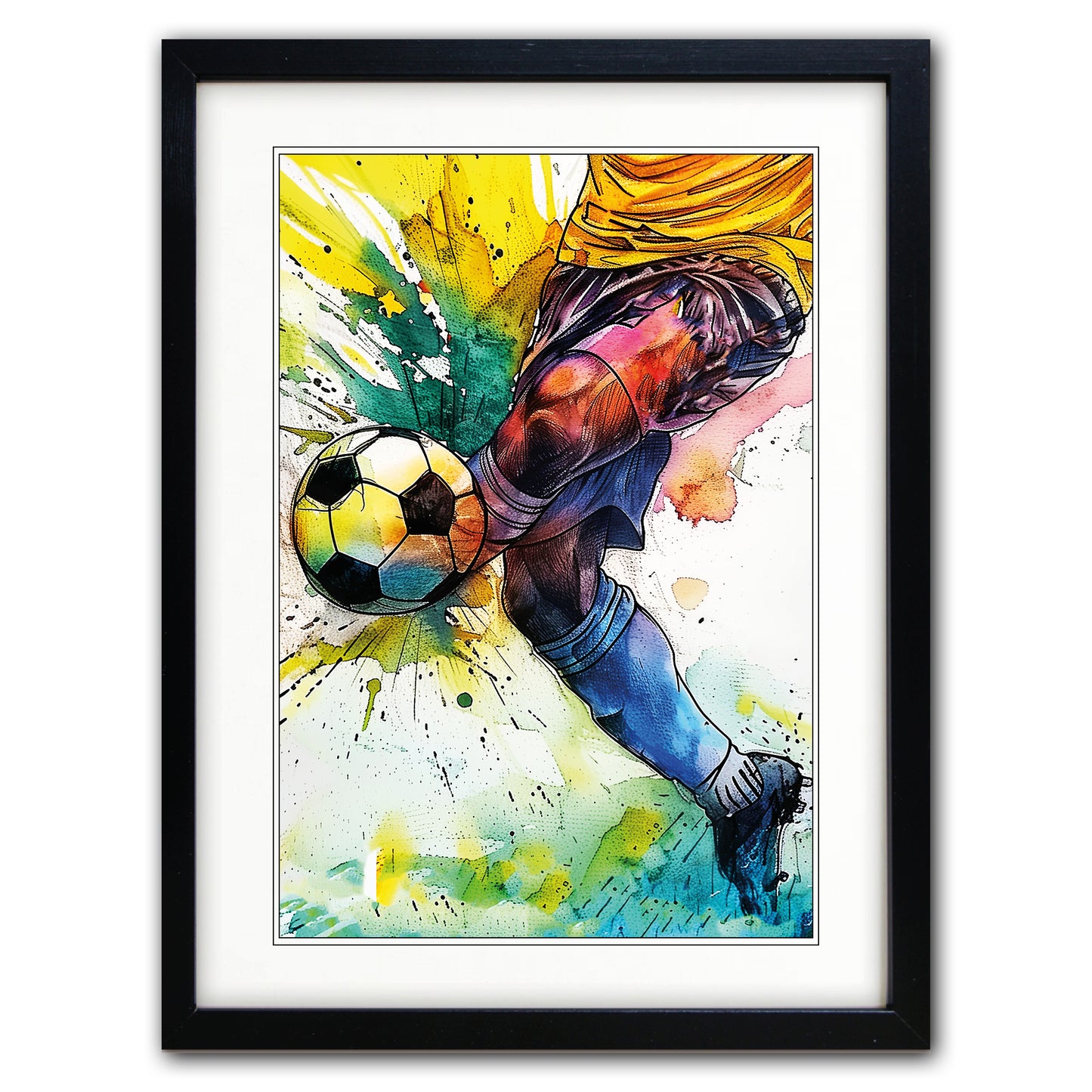World Cup Football Water Colour Painting Art Prints | A3 Satin | No.7