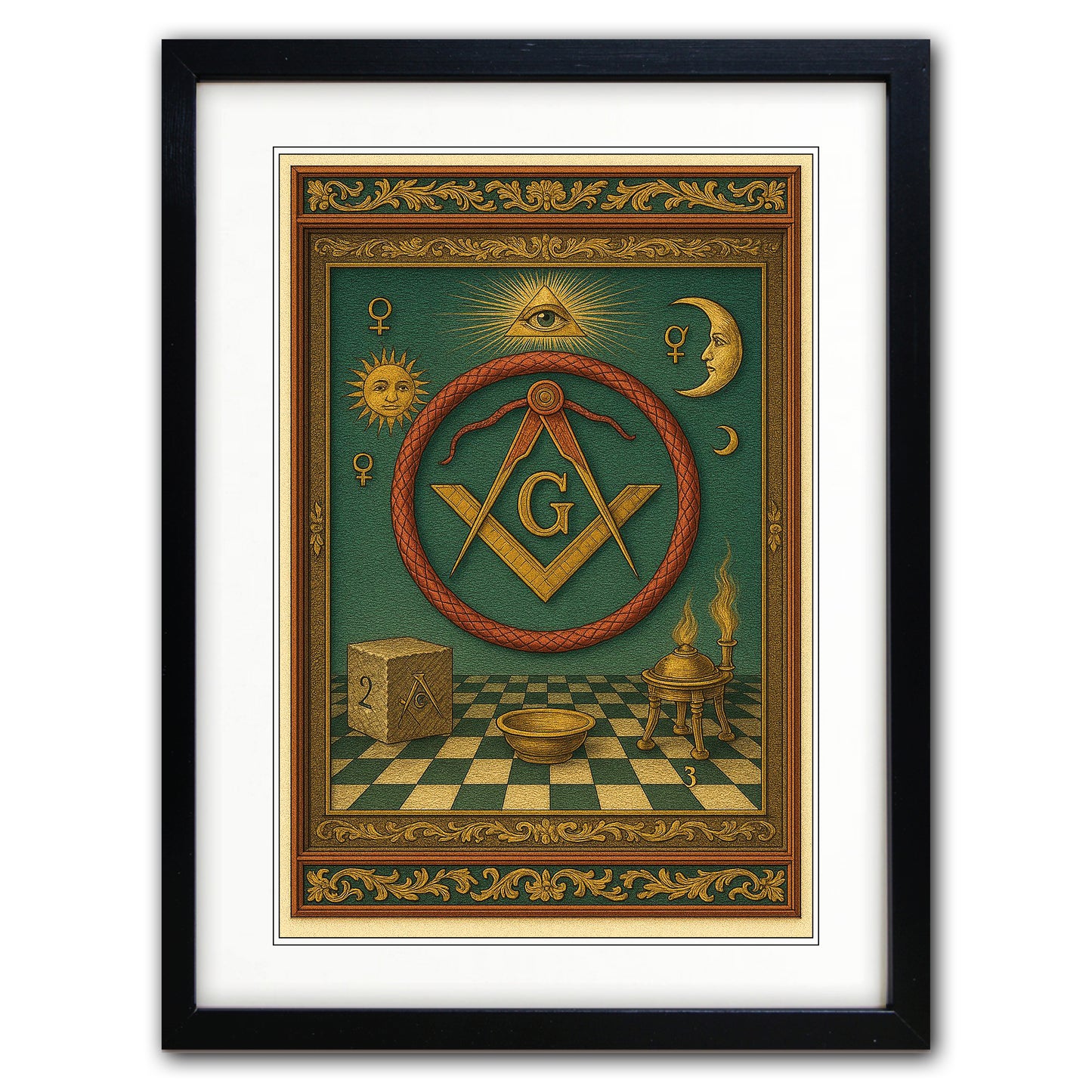 Mystic Tarot Zodiac Vintage Art Print | A3 Satin | No.7